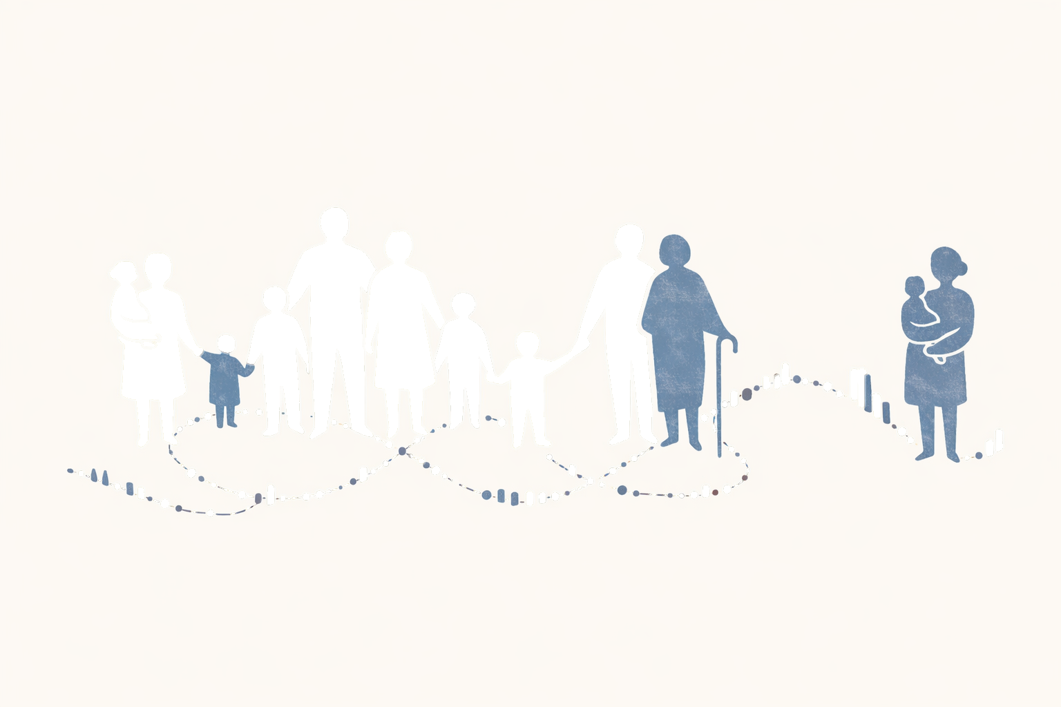 Illustrazione di famiglie italiane